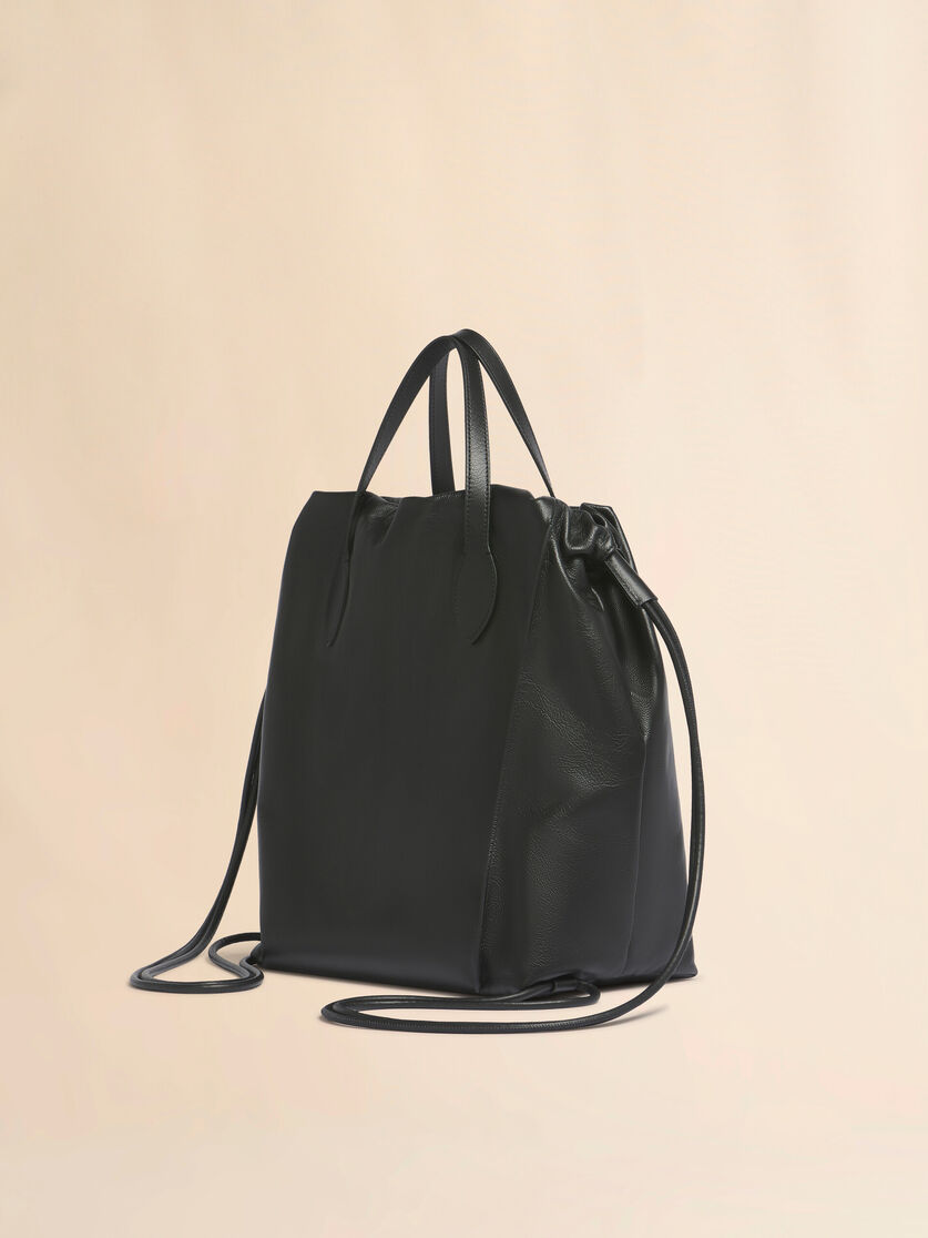Stutterheim X Marni Black Leather Scrunchie Backpack