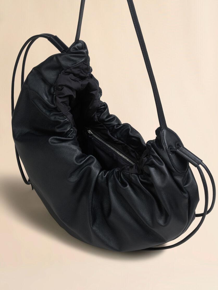 Stutterheim X Marni Black Leather Scrunchie Medium Hobo Bag
