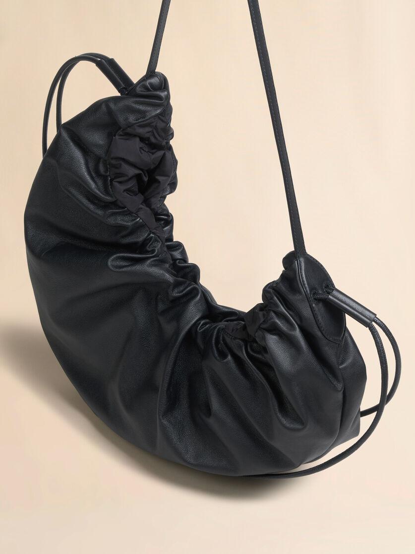 Stutterheim X Marni Black Leather Scrunchie Medium Hobo Bag