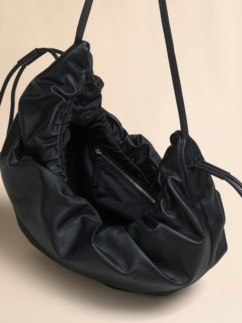 Stutterheim X Marni Black Leather Scrunchie Small Hobo Bag