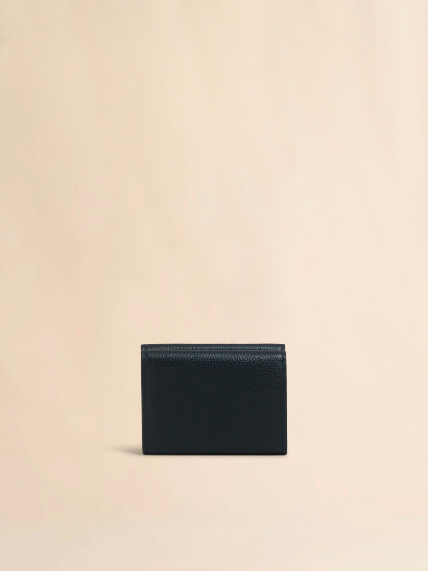 Stutterheim X Marni Black Leather Trifold Wallet With Marni Mending Embroidery