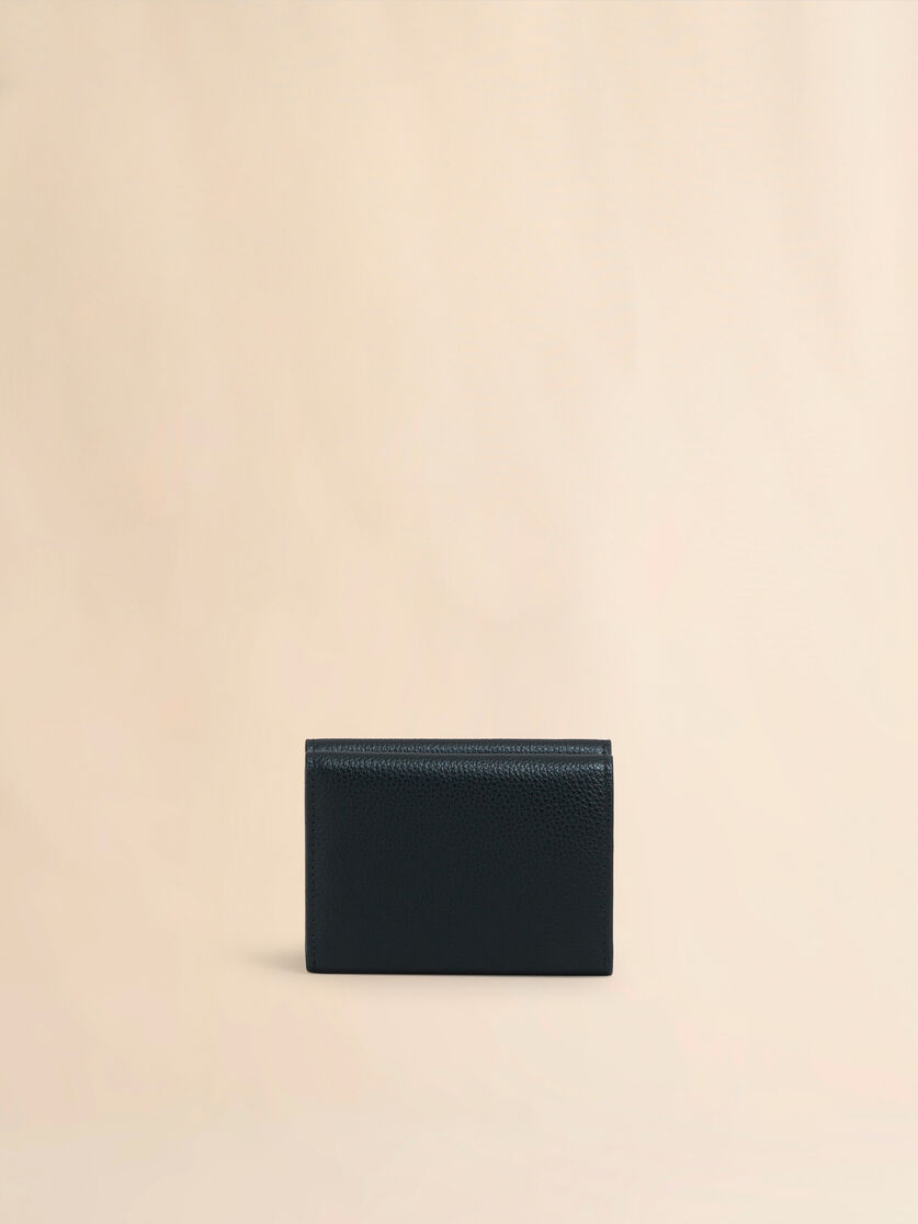 Stutterheim X Marni Black Leather Trifold Wallet With Marni Mending Embroidery