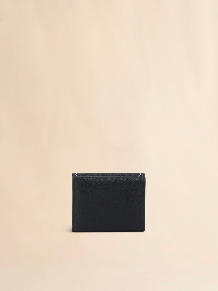 Stutterheim X Marni Black Leather Trifold Wallet With Marni Symbol Logo