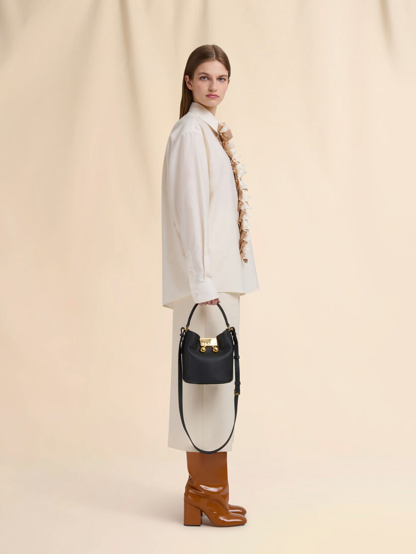 Stutterheim X Marni Black Leather Trunkaroo Bucket Bag