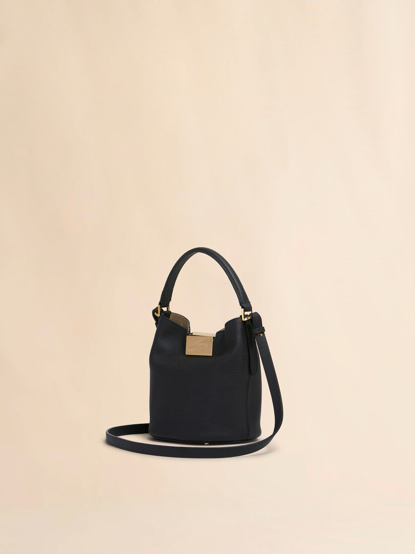 Stutterheim X Marni Black Leather Trunkaroo Bucket Bag