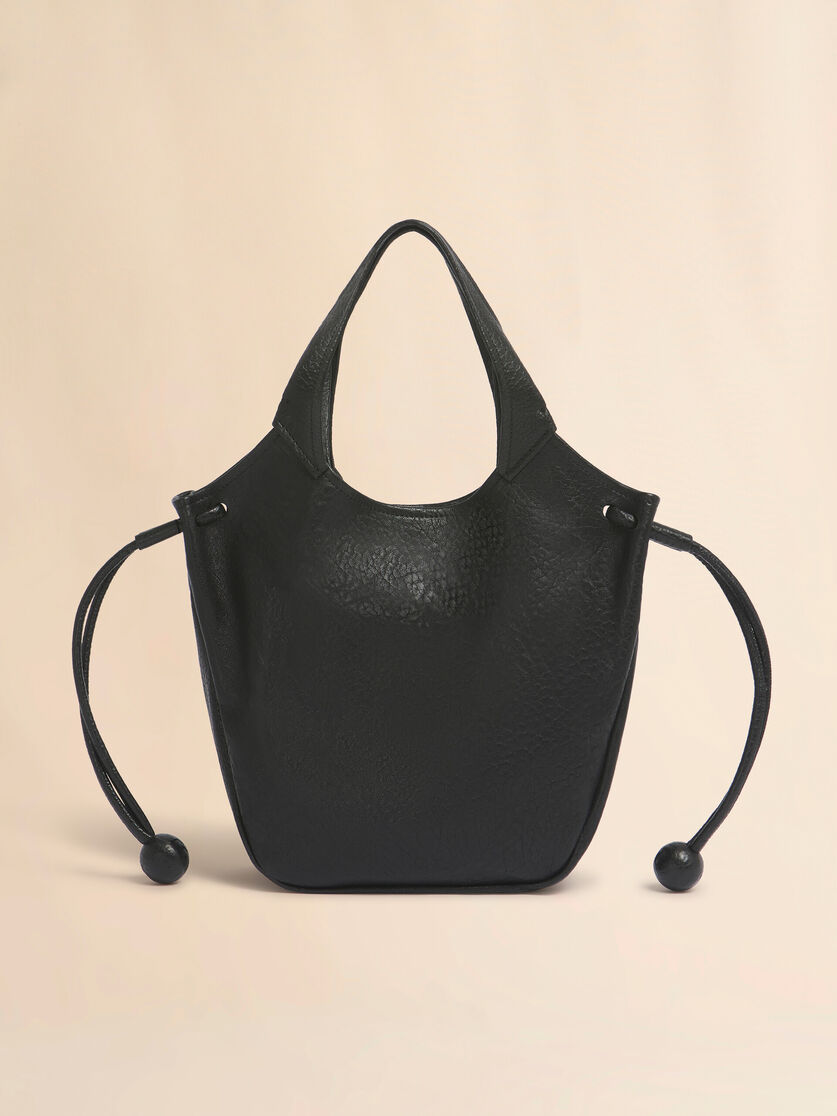 stutterheim x marni Black leather Trunkaroo Soft small tote bag