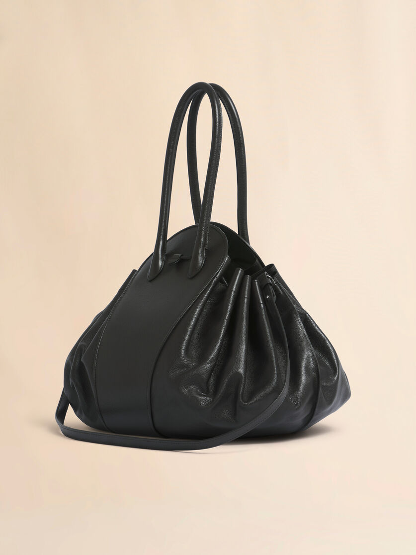 Stutterheim X Marni Black Leather Tulipea Large Handbag