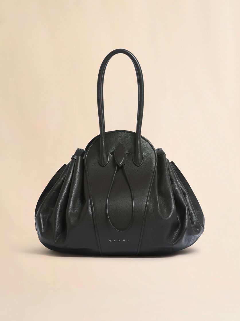 stutterheim x marni Black leather Tulipea large handbag