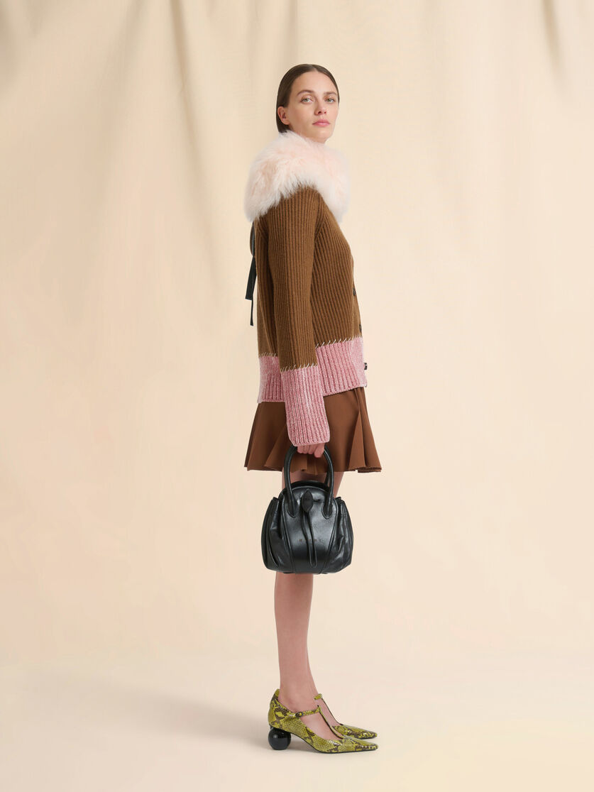 stutterheim X Marni Black Leather Tulipea Small Handbag
