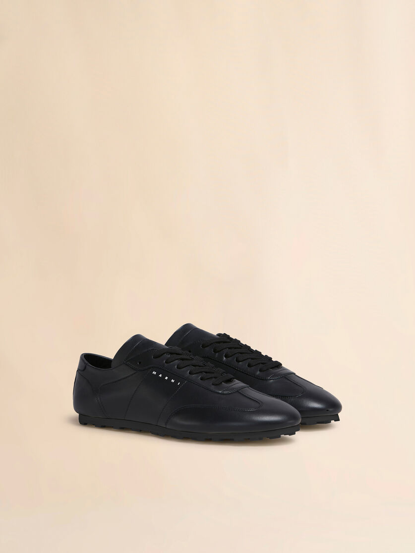 Stutterheim X Marni Black Nappa Leather Softy Soccer Sneaker