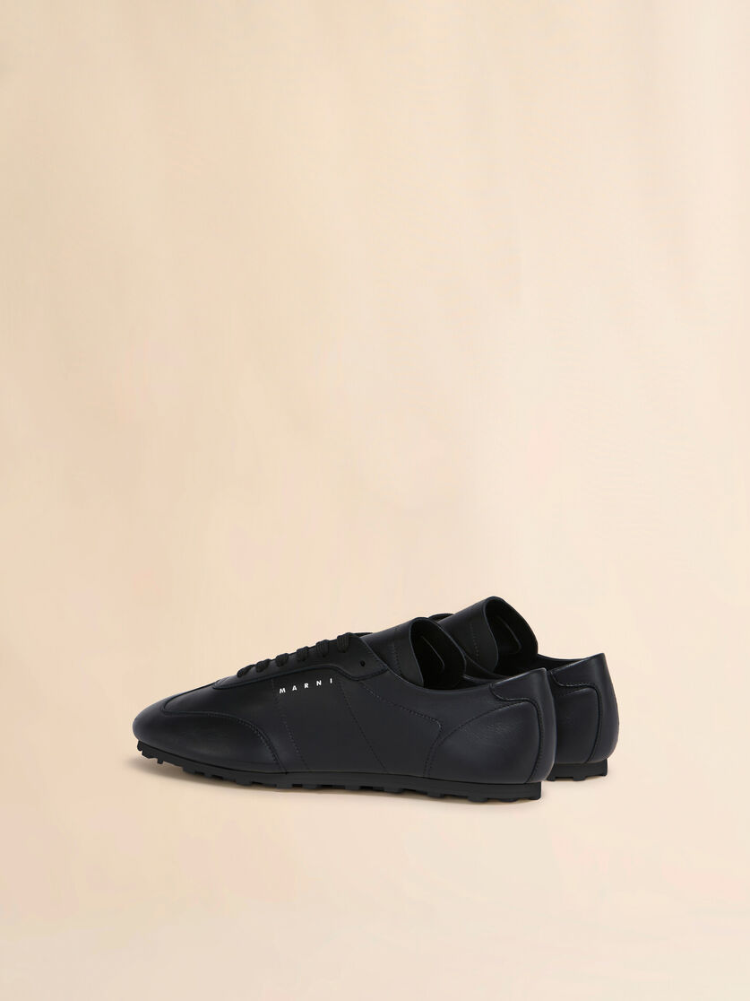 Stutterheim X Marni Black Nappa Leather Softy Soccer Sneaker