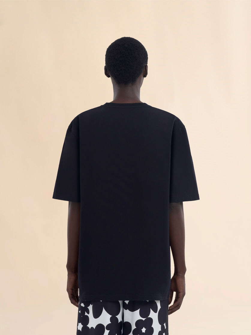 Stutterheim X Marni Black Organic Cotton Oversized T-shirt With Marni Patches