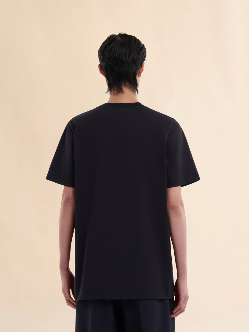 Stutterheim X Marni Black Organic Cotton T-shirt With Marni Patch