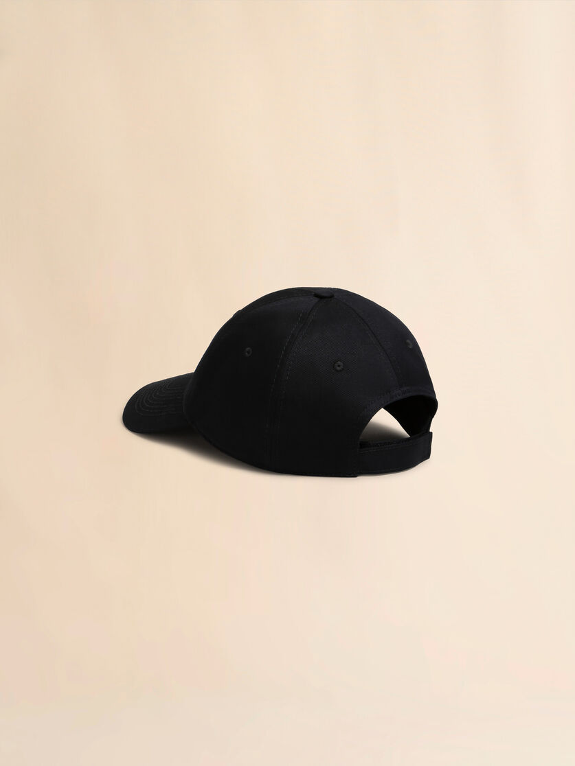 Stutterheim X Marni Black Organic Gabardine Baseball Cap With Embroidered Logo