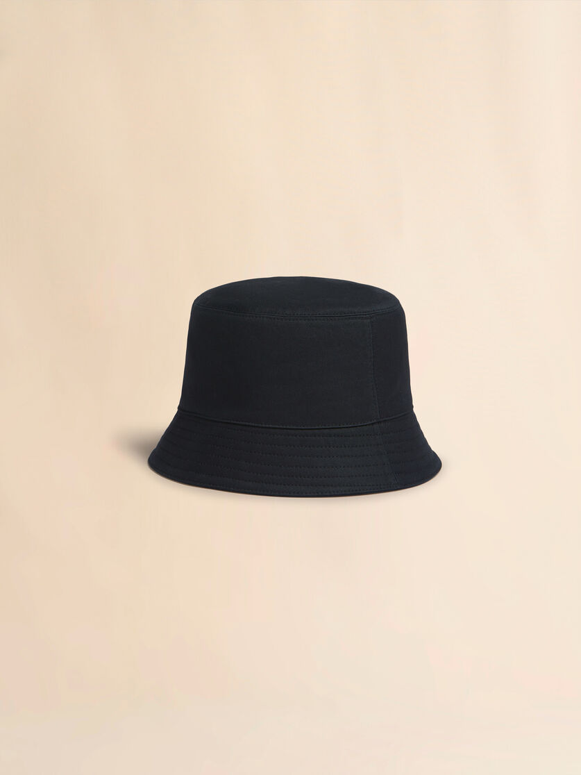 Stutterheim X Marni Black Organic Gabardine Bucket Hat With Embroidered Logo