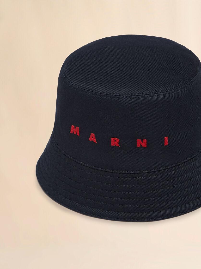 Stutterheim X Marni Black Organic Gabardine Bucket Hat With Embroidered Logo