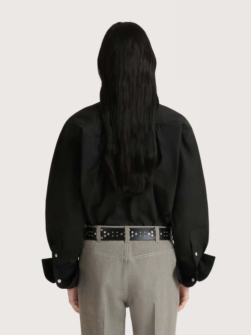 Stutterheim X Marni Black Poplin Shirt With Contrast Bib Insert