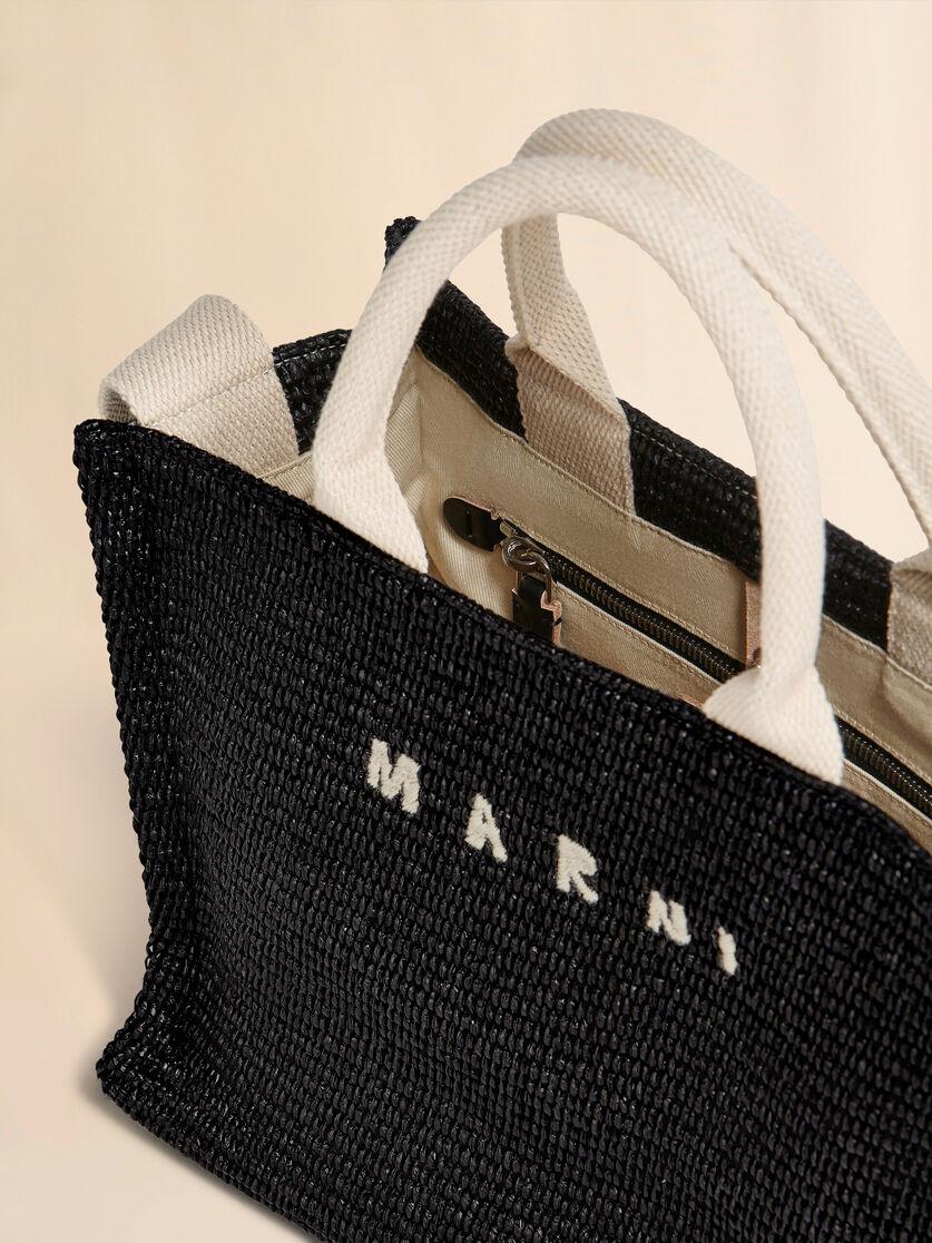 Stutterheim X Marni Black Raffia-effect Small Tote Bag