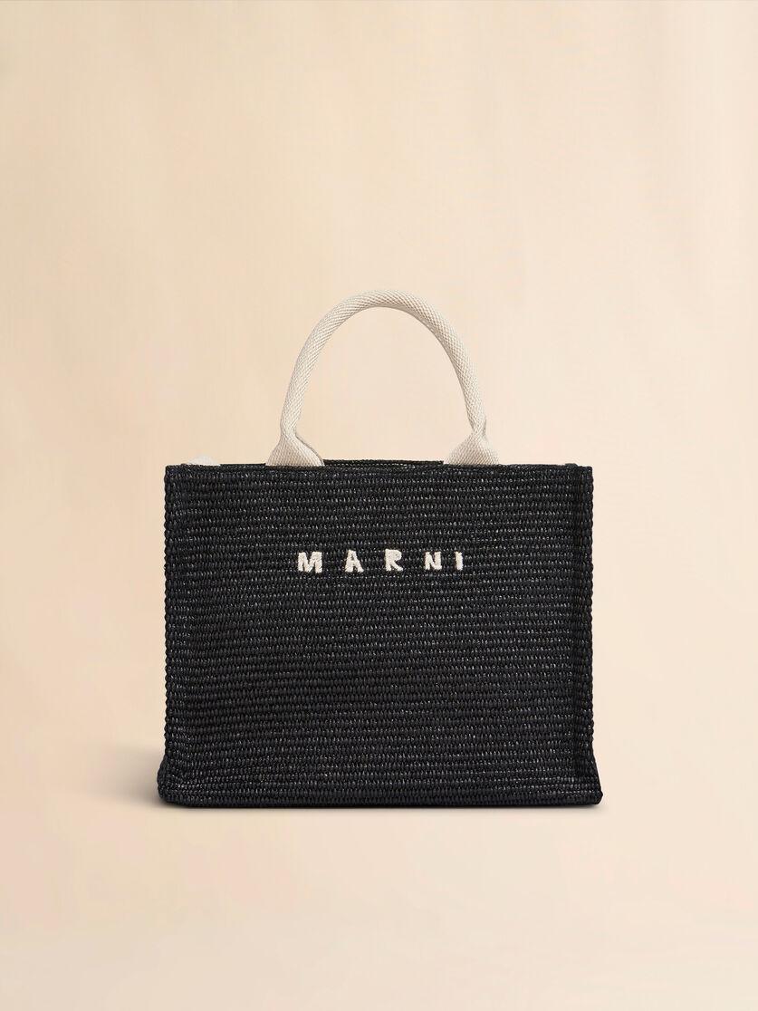 stutterheim x marni Black raffia-effect Small Tote Bag