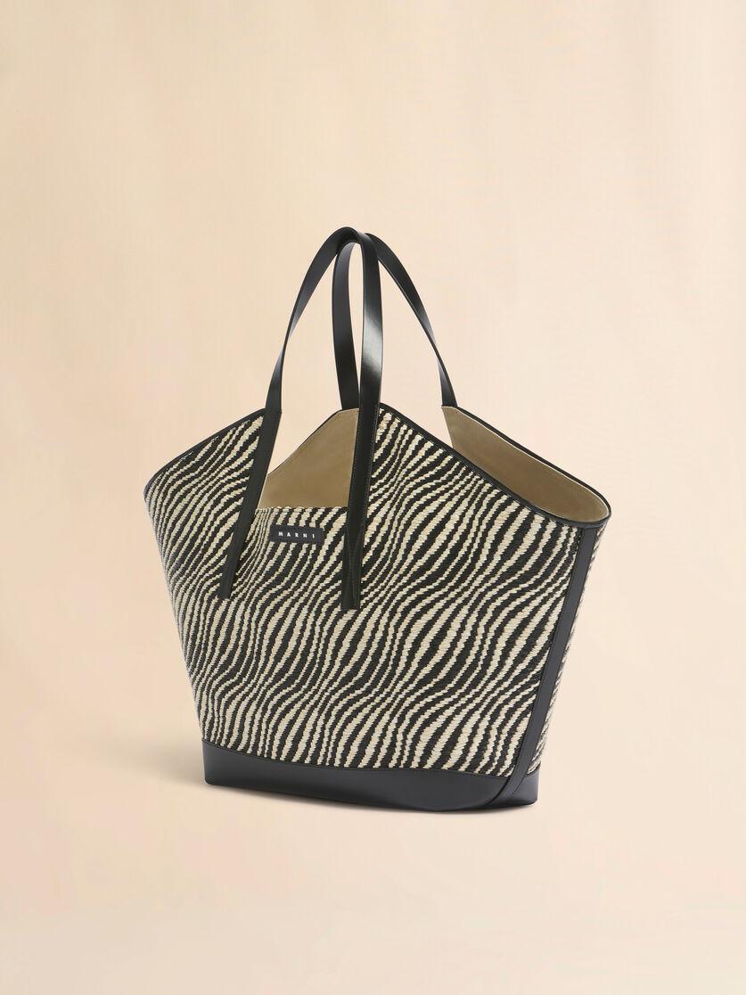 Stutterheim X Marni Black Raffia-effect Waves Tote Bag