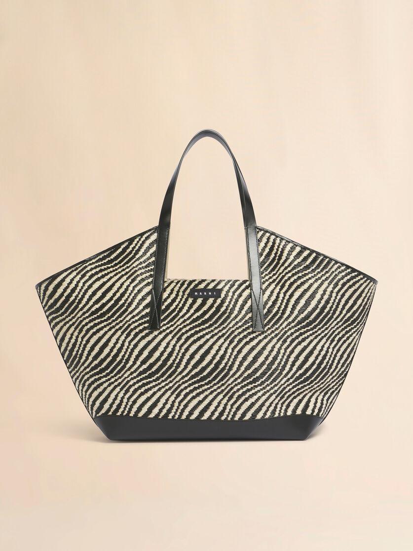 stutterheim x marni Black raffia-effect Waves tote bag