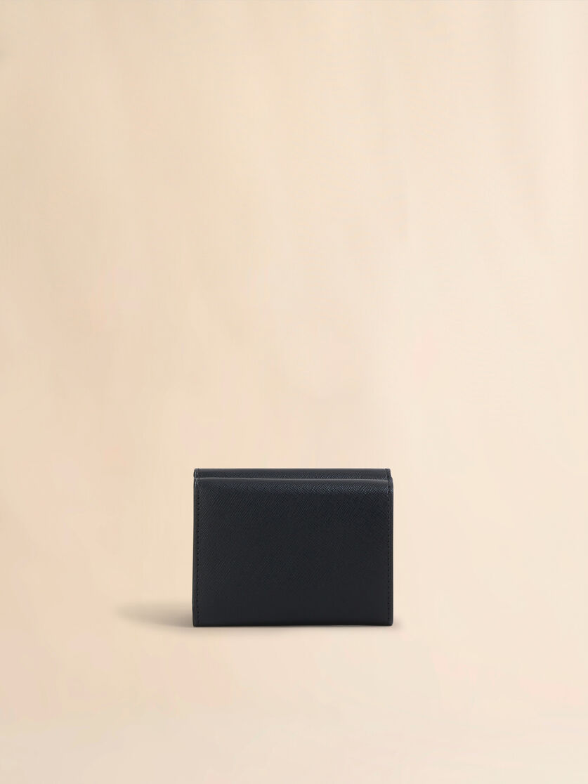 Stutterheim X Marni Black Saffiano Leather Tri-fold Wallet