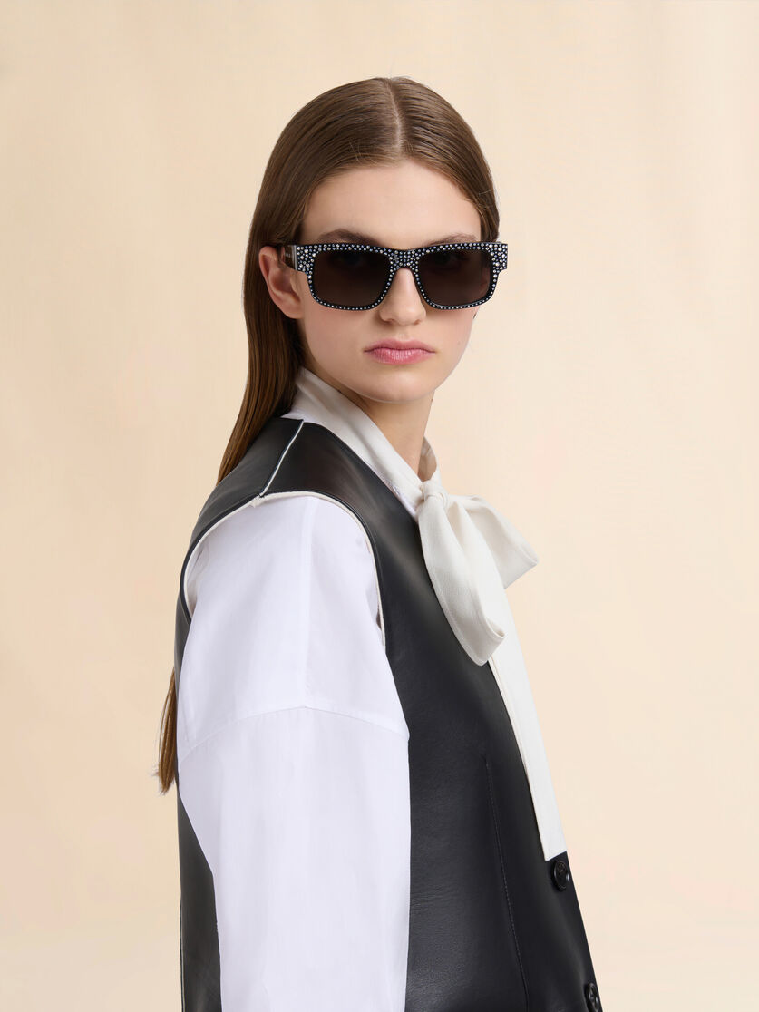 Stutterheim X Marni Black Swarovski Gukija Sunglasses