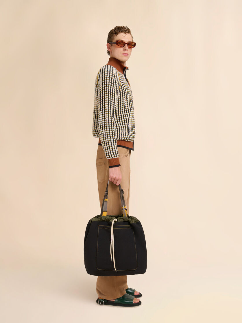 Stutterheim X Marni Black Technical Fabric Tote Bag