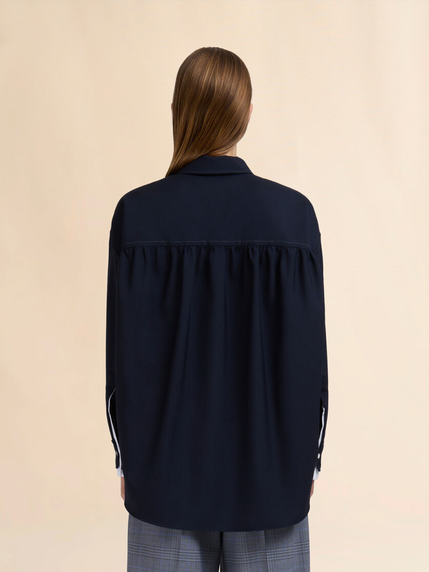 Stutterheim X Marni Black Tropical Wool Shirt With Double Cuffs