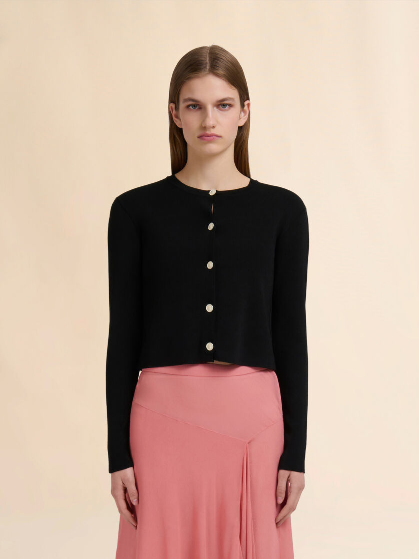 Stutterheim X Marni Black Viscose Half-and-half Cardigan