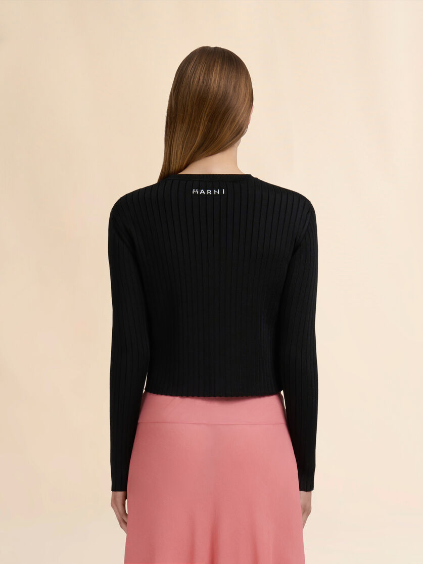 Stutterheim X Marni Black Viscose Half-and-half Cardigan