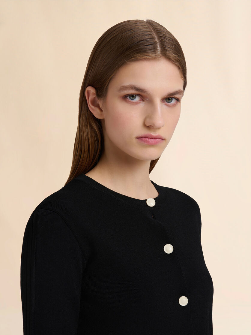 Stutterheim X Marni Black Viscose Half-and-half Cardigan