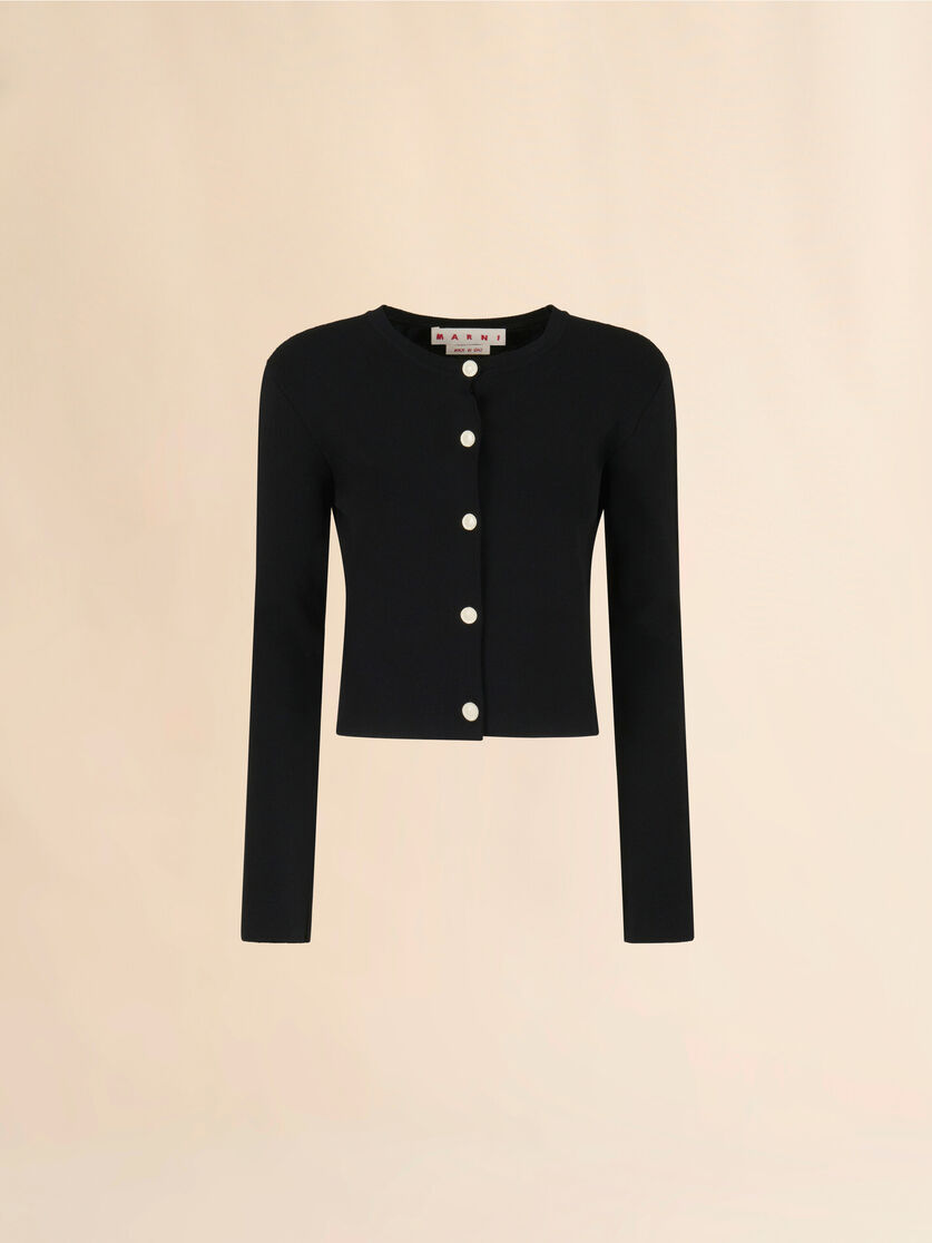 stutterheim x marni Black viscose half-and-half cardigan