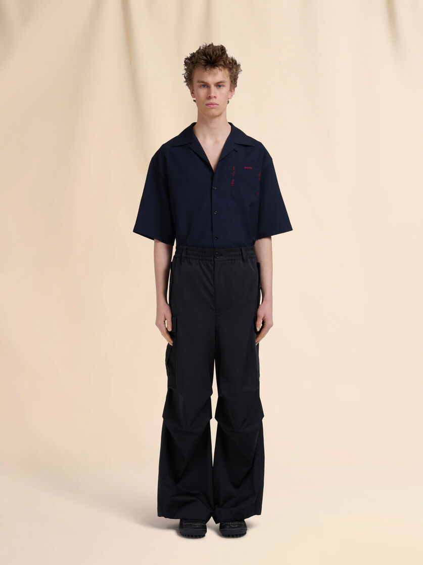 Stutterheim X Marni Black Water-repellent Taffeta Cargo Pants