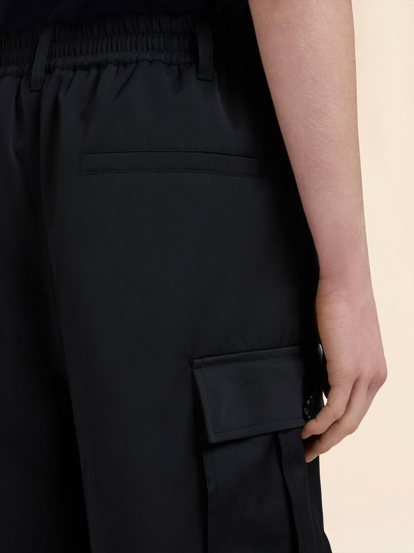 Stutterheim X Marni Black Water-repellent Taffeta Cargo Pants