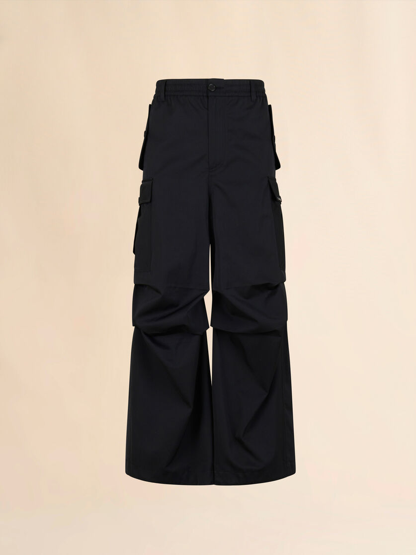 stutterheim x marni Black water-repellent taffeta cargo pants