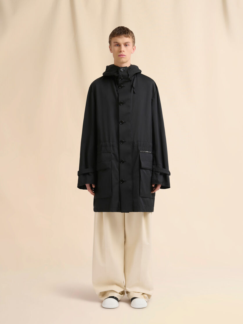 Stutterheim X Marni Black Water-repellent Taffeta Parka
