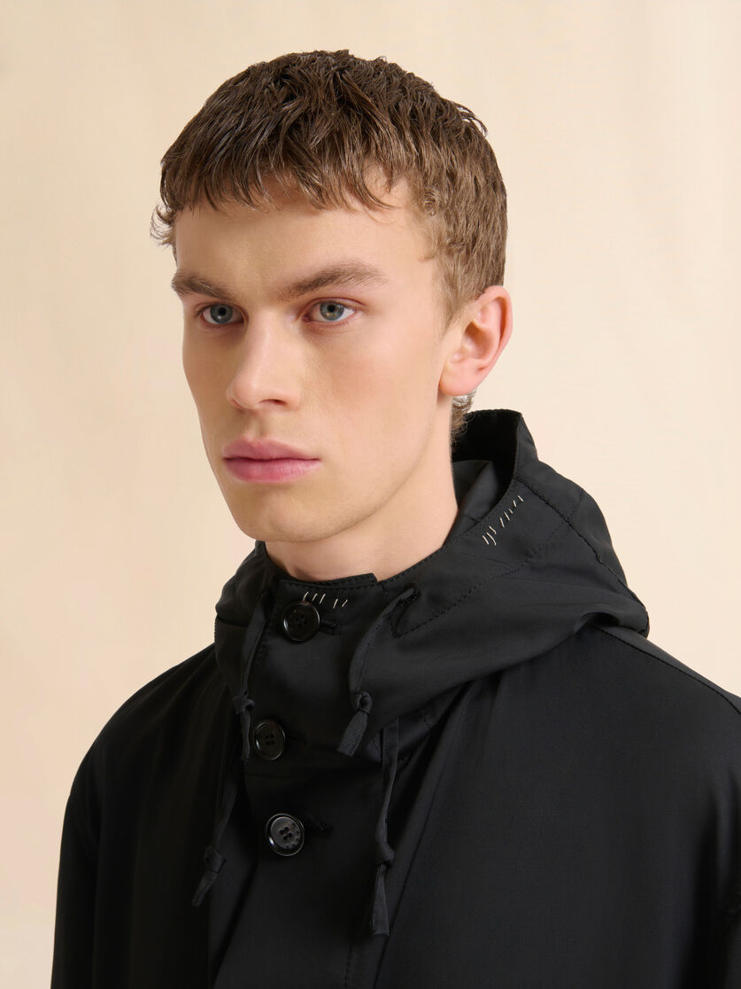 Stutterheim X Marni Black Water-repellent Taffeta Parka