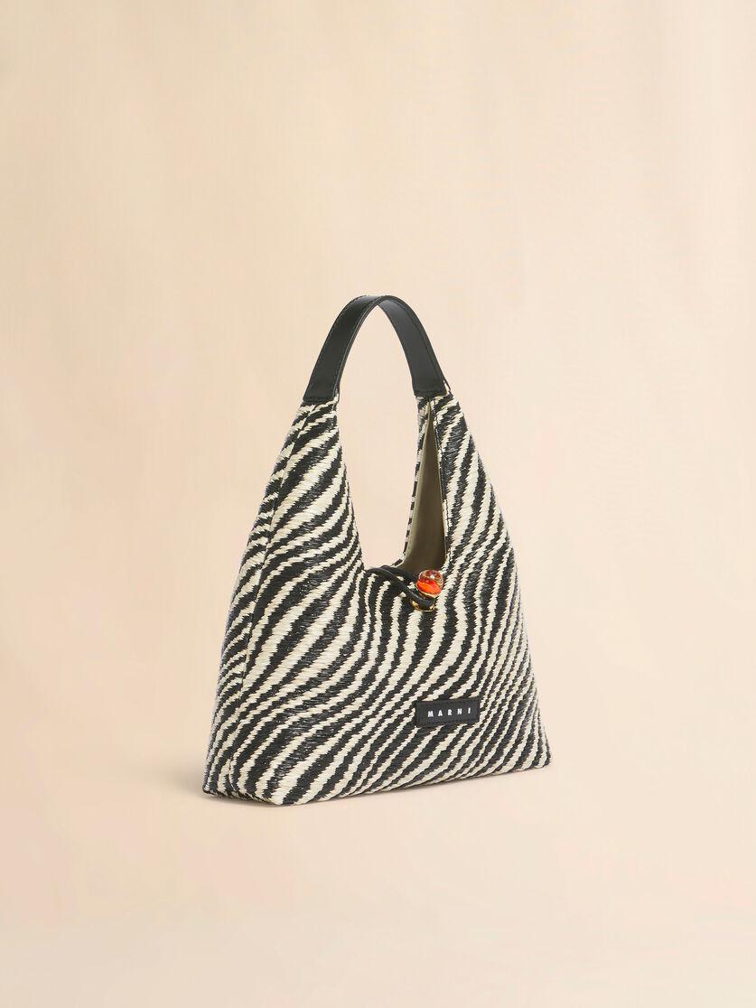 Stutterheim X Marni Black Wavy Raffia-effect Trapeze Mini Top Handle Bag