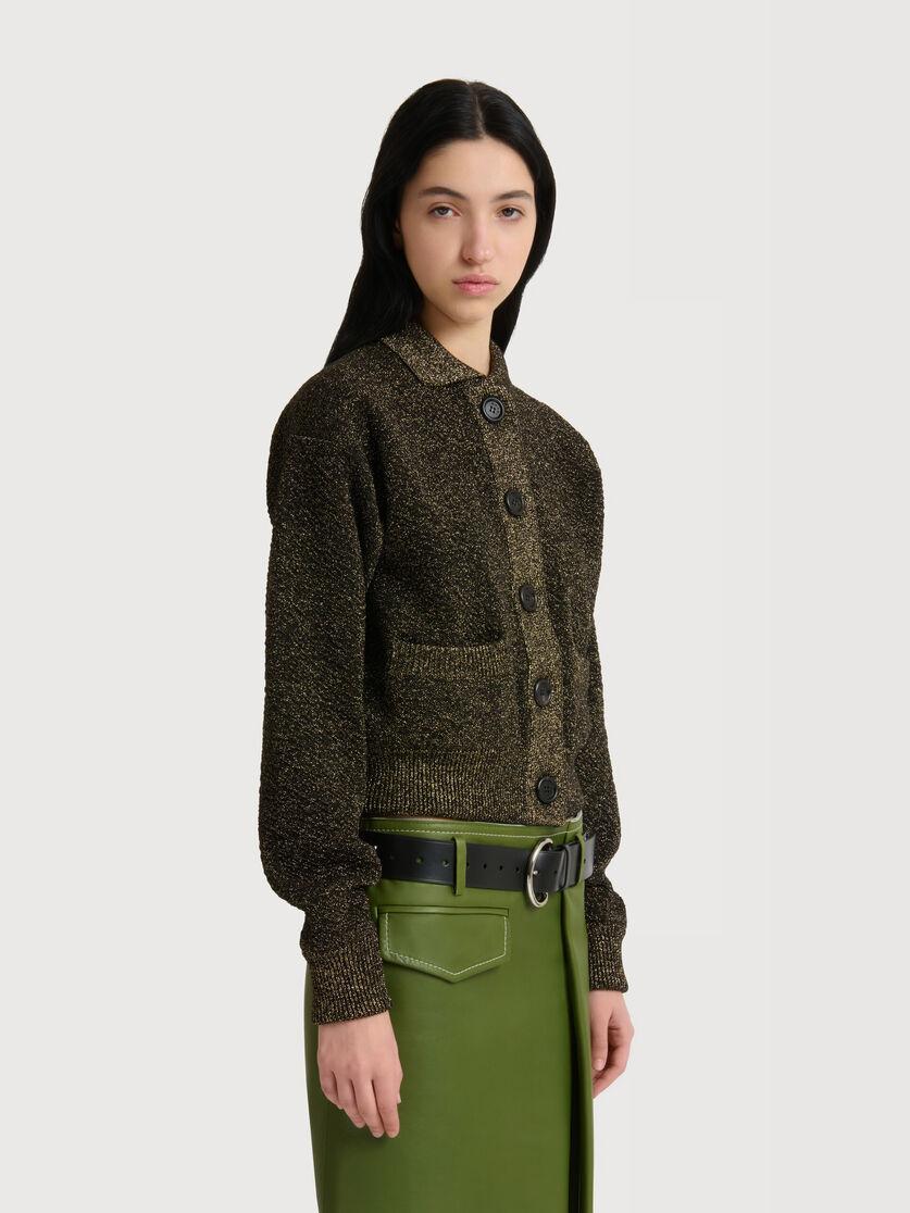 Stutterheim X Marni Black Wool Cardigan With Lurex Detailing