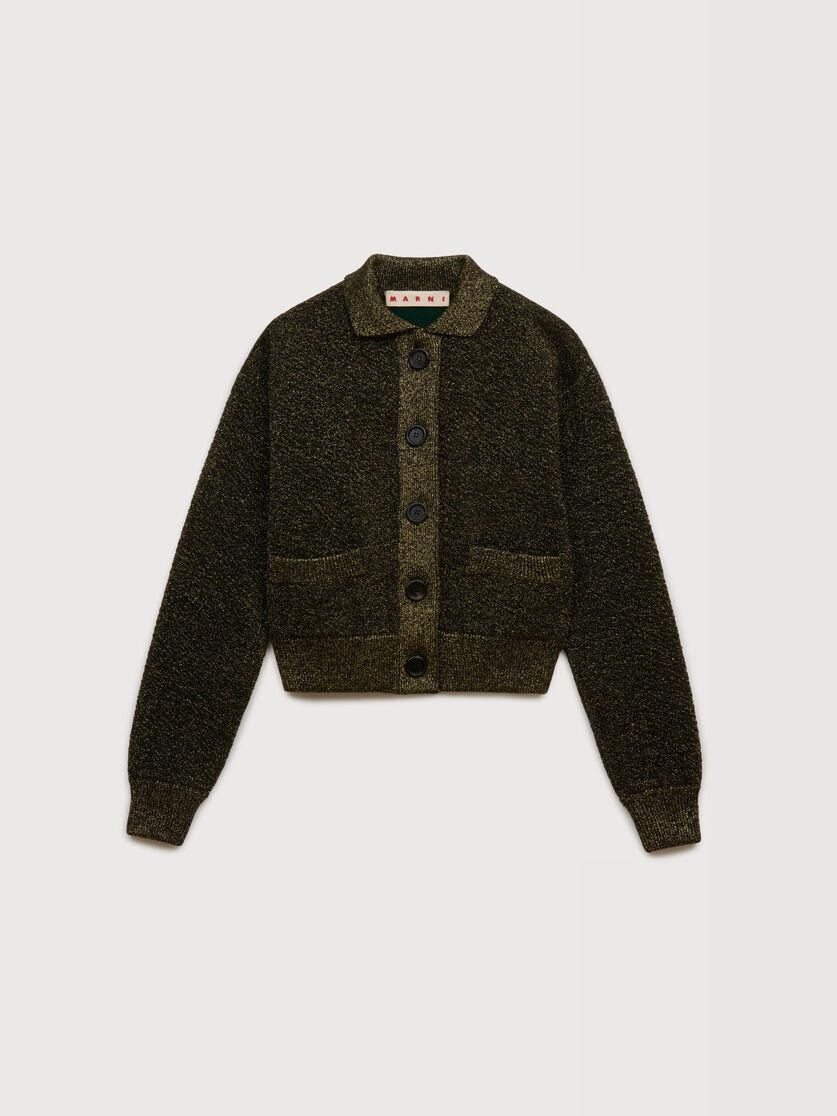 stutterheim x marni Black wool cardigan with lurex detailing