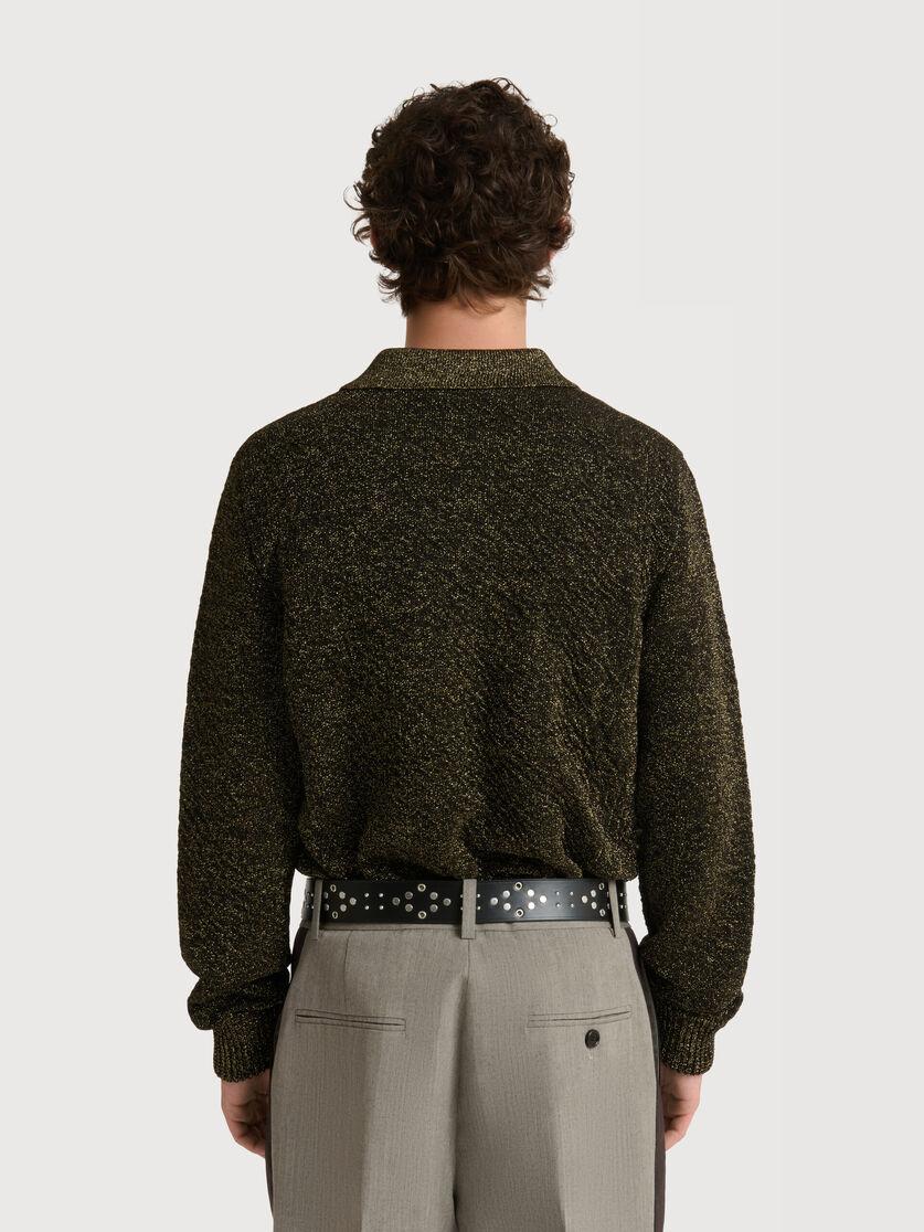 Stutterheim X Marni Black Wool Polo Sweater With Lurex Detailing