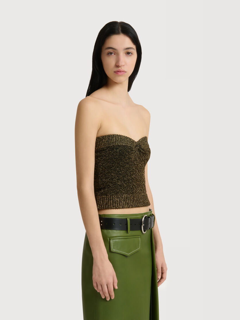 Stutterheim X Marni Black Wool Strapless Top With Lurex Detailing