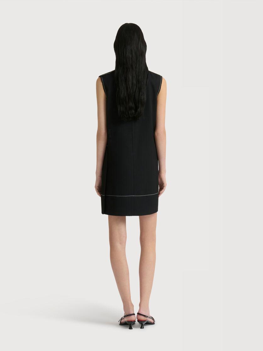 Stutterheim X Marni Black Wool Wrap-effect Mini Dress With Pocket