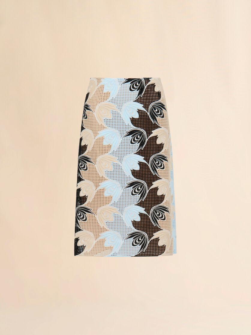 stutterheim x marni Blue and black broderie anglaise floral skirt