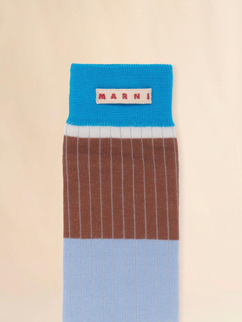Stutterheim X Marni Blue And Brown Cotton Socks With Logo Label
