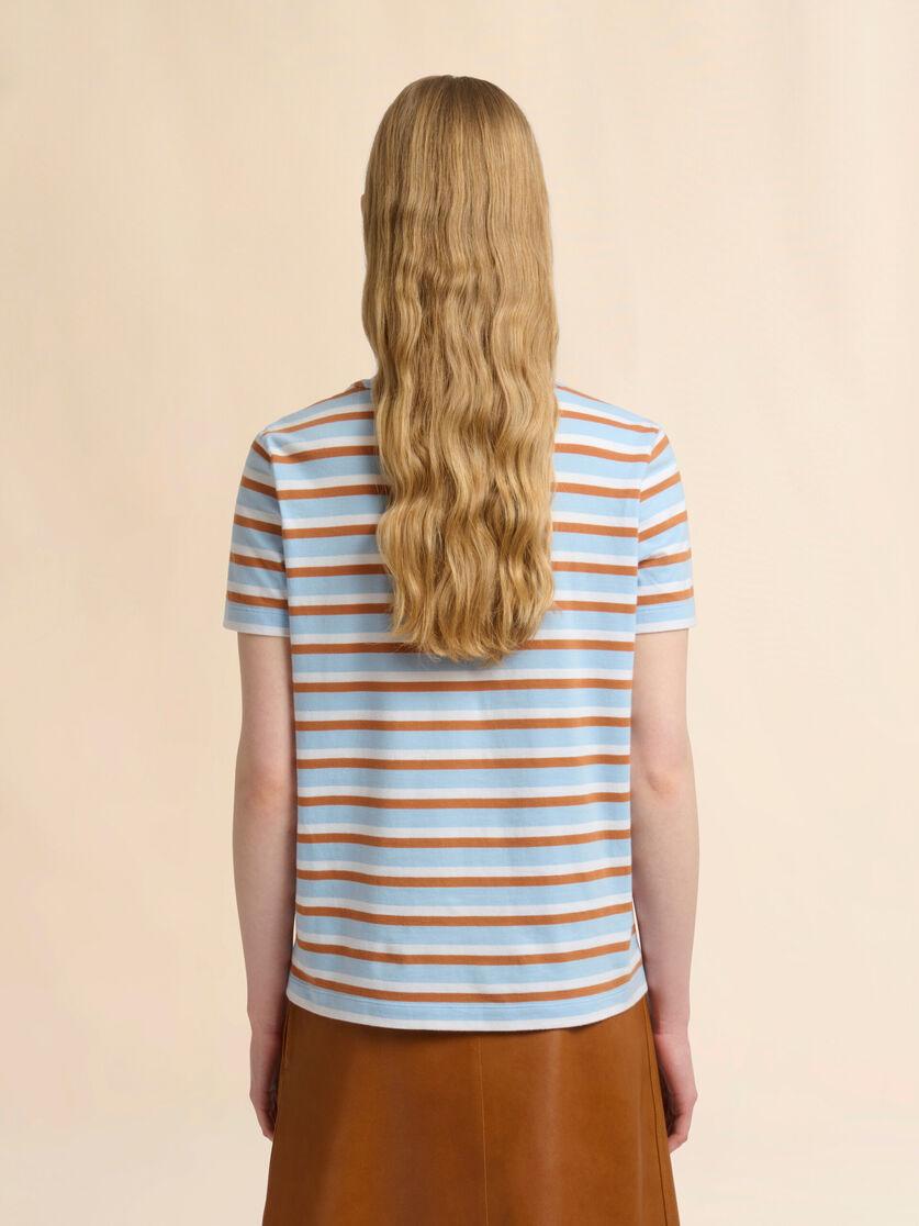 Stutterheim X Marni Blue And Brown Striped Cotton T-shirt