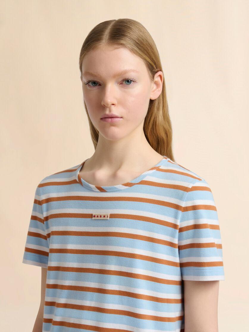 Stutterheim X Marni Blue And Brown Striped Cotton T-shirt