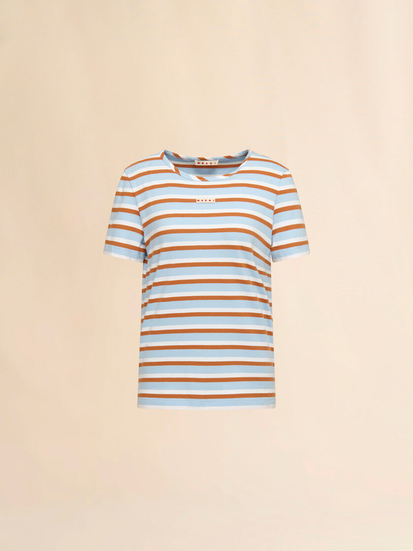 stutterheim x marni Blue and brown striped cotton T-shirt
