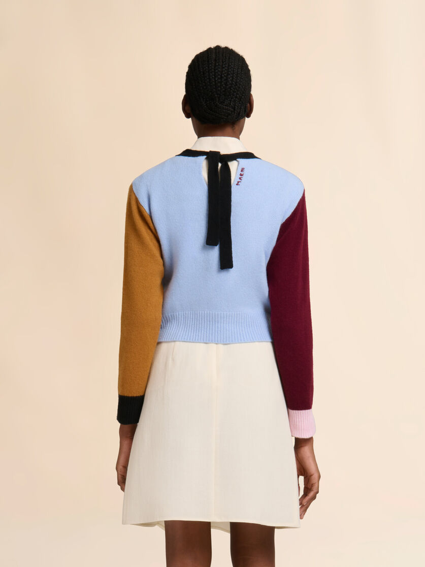 Stutterheim X Marni Blue And Burgundy Cashmere Color-block Sweater